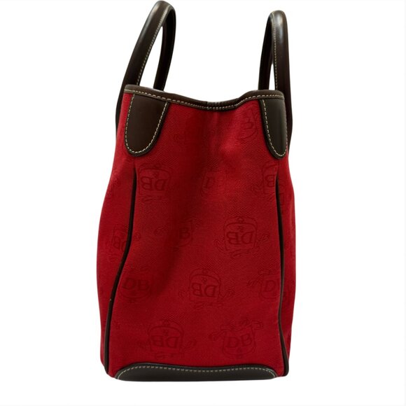 Dooney & Bourke Double Handle-Tote Satchel Donegal Crest Red-Brown Bag - Picture 9 of 12